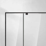 Frameless Black Clear Glass Handle Pivot Shower Door Image - 3