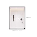 Frameless Black Clear Glass Handle Pivot Shower Door #size