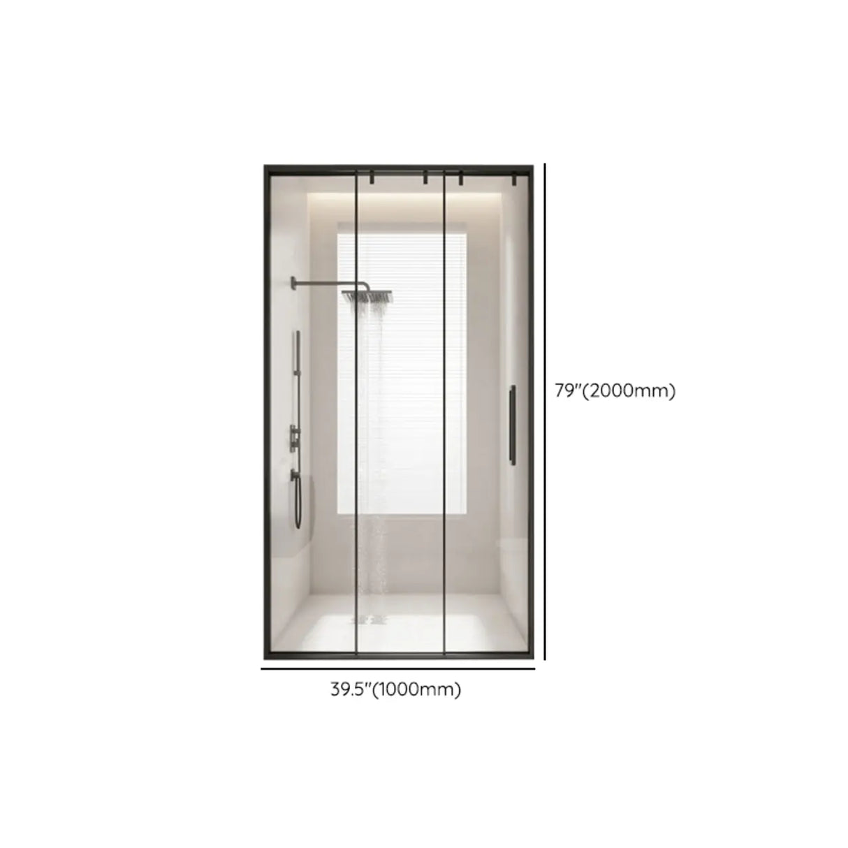 Frameless Single Sliding Clear Glass Door with Towel Bar Image - 10