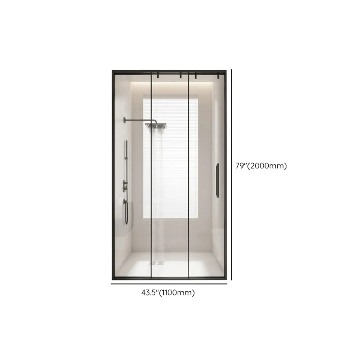 Frameless Single Sliding Clear Glass Door with Towel Bar Image - 11