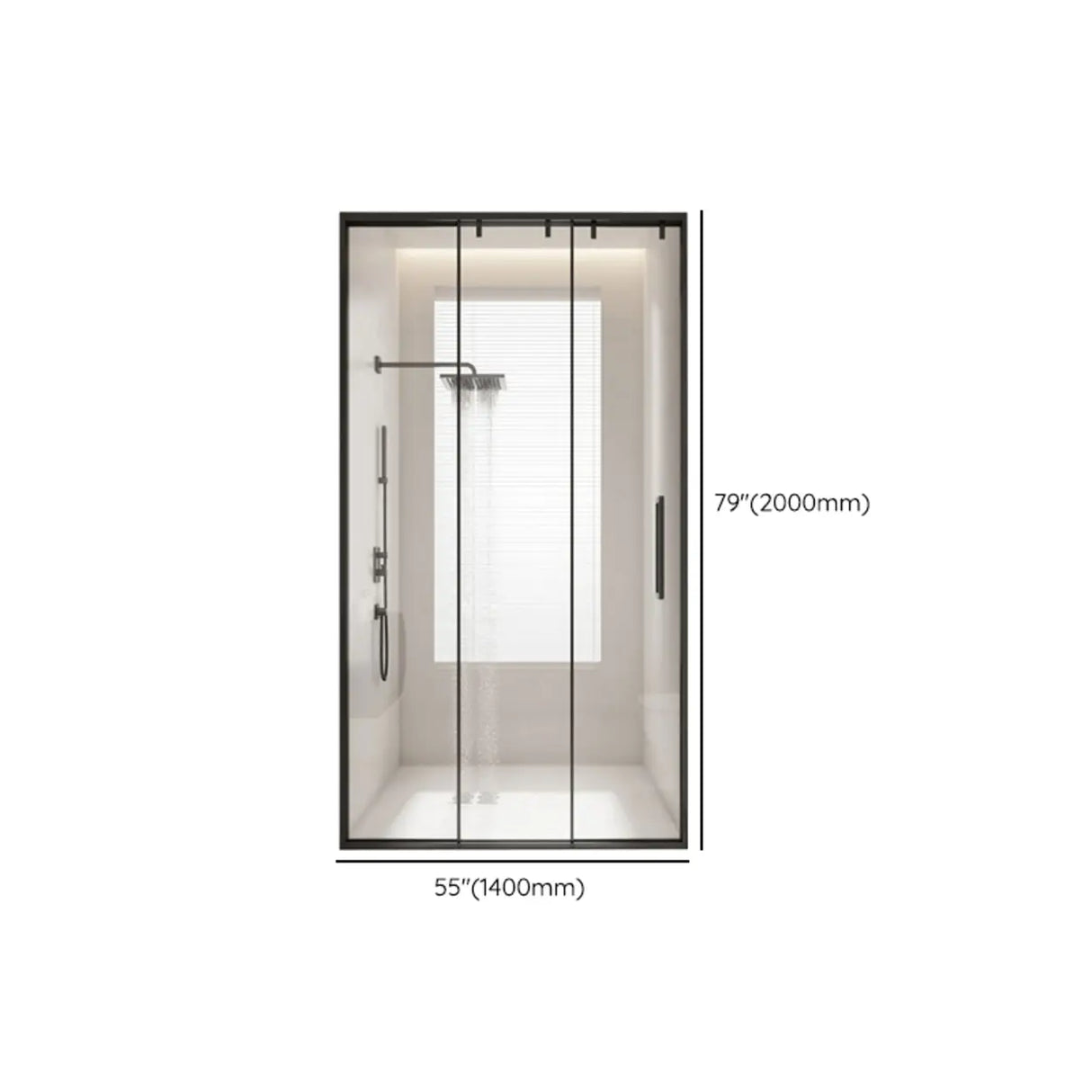 Frameless Single Sliding Clear Glass Door with Towel Bar Image - 14