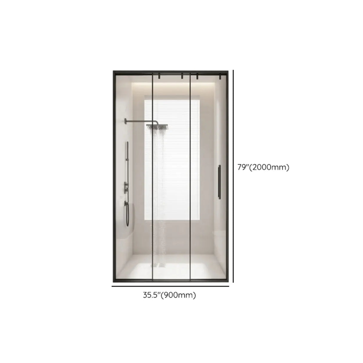 Frameless Single Sliding Clear Glass Door with Towel Bar 