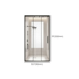 Frameless Single Sliding Clear Glass Door with Towel Bar #size