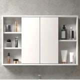 Frameless Small Rectangle White Wood Medicine Cabinet Image - 1