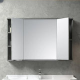 Frameless Small Rectangle White Wood Medicine Cabinet Image - 4