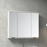 Frameless Small Rectangle White Wood Medicine Cabinet Image - 5