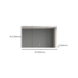 Frameless Stainless Rectangle Grey Large Medicine Cabinet #size