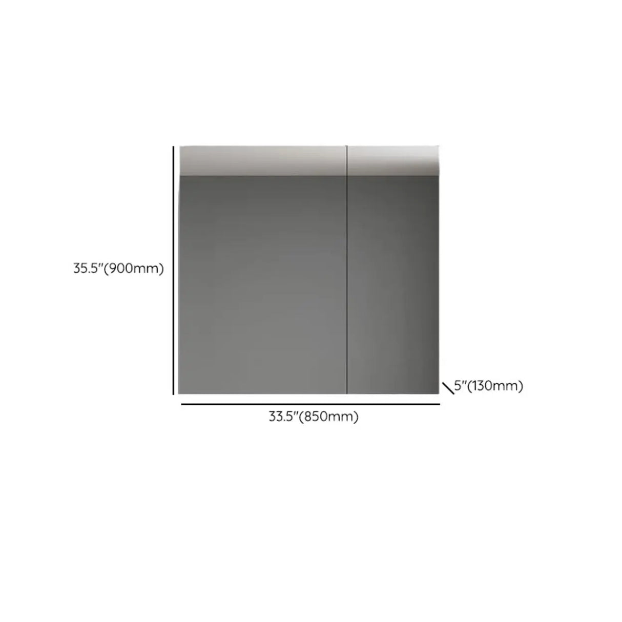 Frameless Stainless Rectangle Grey Large Medicine Cabinet Image - 19