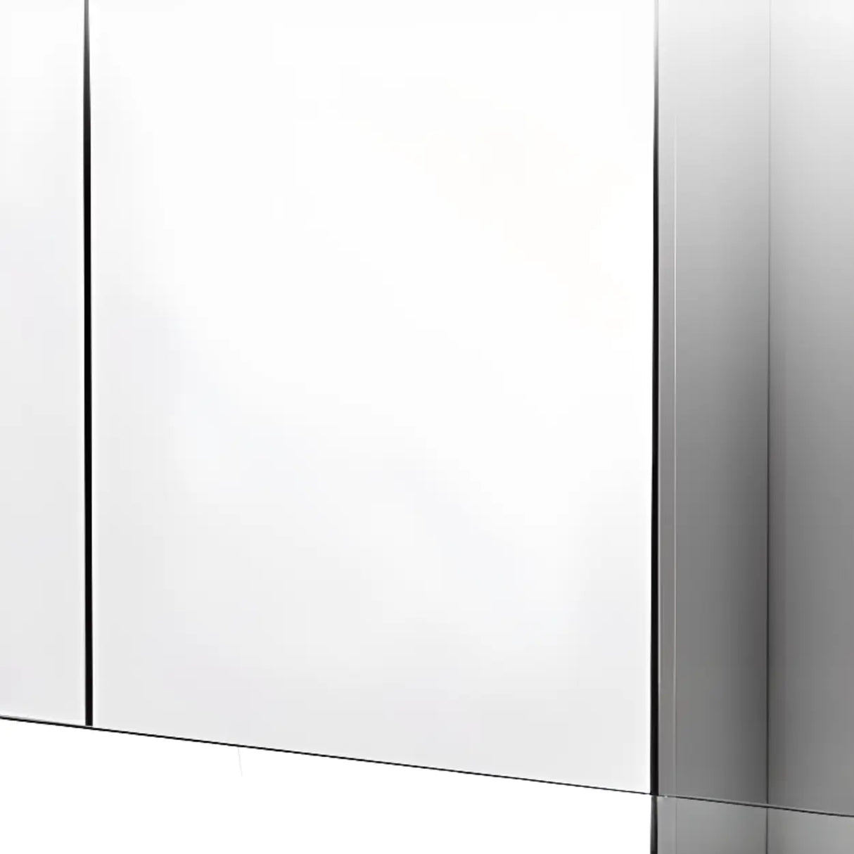 Frameless White Stainless Steel 3-Door Medicine Cabinet Image - 12