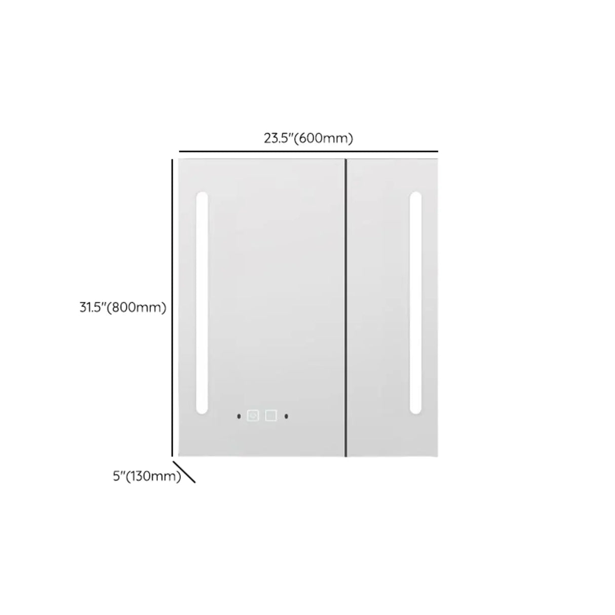 Frameless White Stainless Steel 3-Door Medicine Cabinet 