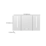 Frameless White Stainless Steel 3-Door Medicine Cabinet Image - 14