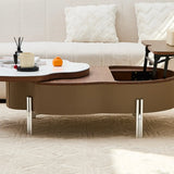 Free Form Microlite Lift Top Coffee Table with Storage Image - 8