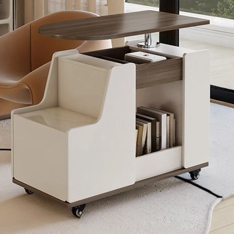 Free Form Movable Wood Lift Top Storage Coffee Table Image - 1