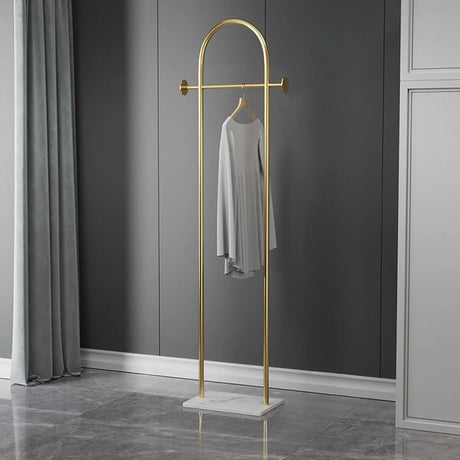 Free Standing Hooks Arch Metal Gold Entry Coat Rack Image - 2