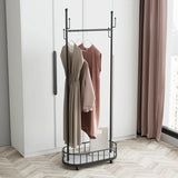 Free Standing Metal Entry Black Hooks Hall Tree Rack Image - 4