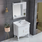 Free-standing White Ceramic Sink Storage Bathroom Vanity Image - 3