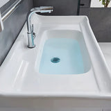 Free-standing White Ceramic Sink Storage Bathroom Vanity Image - 9