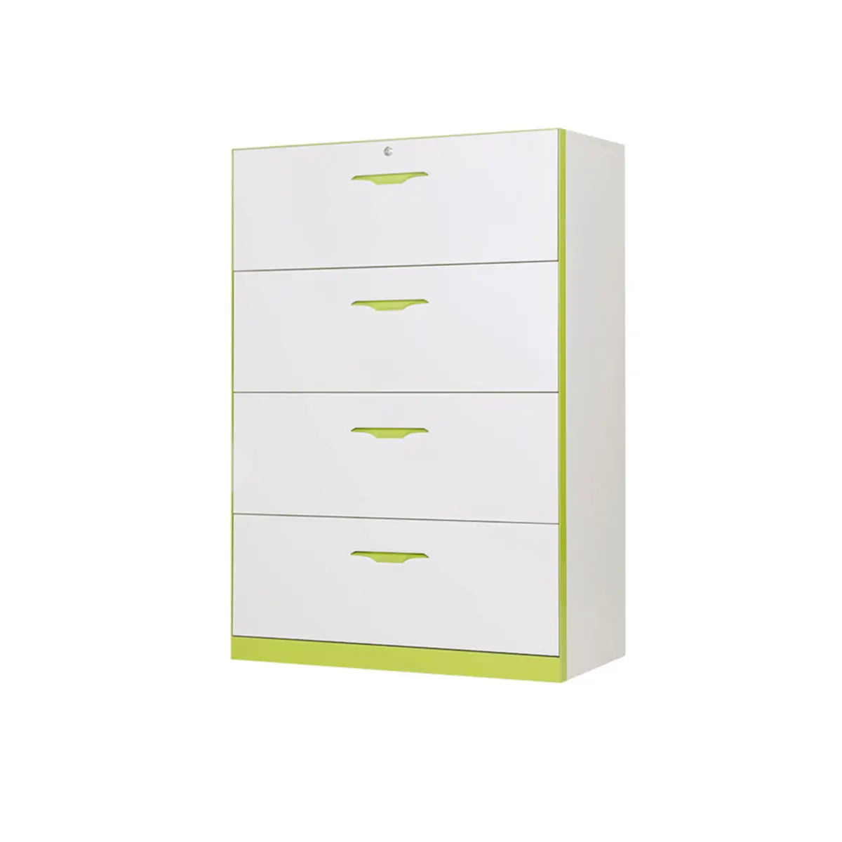 Free Standing White-Green Lockable Storage Filing Cabinet Image - 11