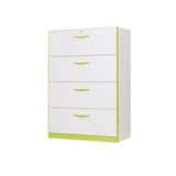 Free Standing White-Green Lockable Storage Filing Cabinet Image - 11