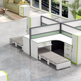 Free Standing White-Green Lockable Storage Filing Cabinet Image - 4