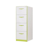 Free Standing White-Green Lockable Storage Filing Cabinet Image - 5