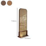 Freestanding Cherry Oval Cane Wood Privacy Room Divider #size