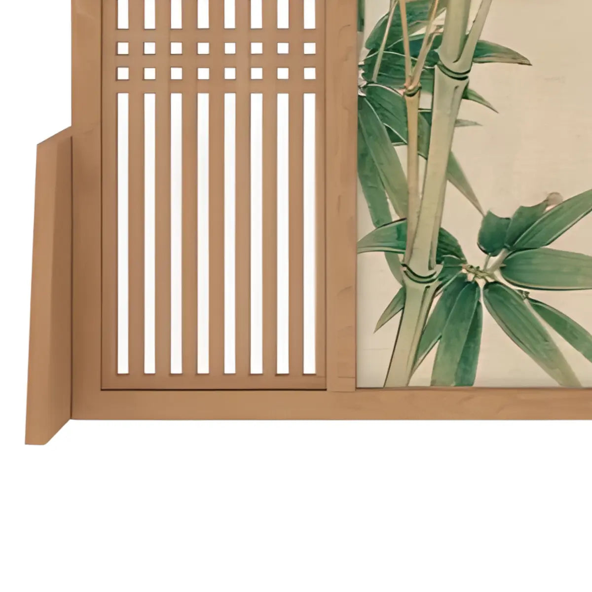 Freestanding Natural Bamboo Wood Print Room Divider Image - 6