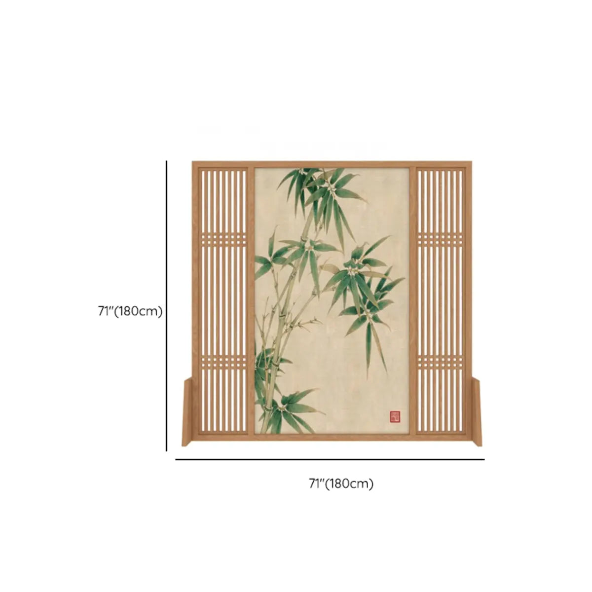 Freestanding Natural Bamboo Wood Print Room Divider 