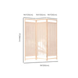 Freestanding Natural Wood Linen Foldable Room Divider Image - 12