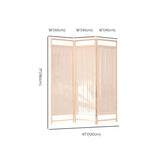 Freestanding Natural Wood Linen Foldable Room Divider #size