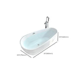 Freestanding Oval Acrylic White Soaking Bathtub Image - 16