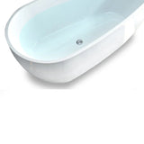 Freestanding Oval Acrylic White Soaking Bathtub Image - 5