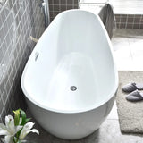 Freestanding Oval Acrylic White Soaking Bathtub Image - 2