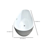 Freestanding Oval Acrylic White Soaking Bathtub Image - 9