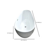 Freestanding Oval Acrylic White Soaking Bathtub Image - 11