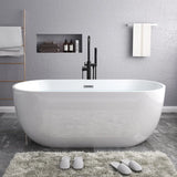 Freestanding Oval Lucite White Acrylic Bathtub Image - 1