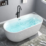 Freestanding Oval Lucite White Acrylic Bathtub Image - 11