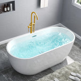 Freestanding Oval Lucite White Acrylic Bathtub Image - 13