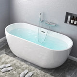 Freestanding Oval Lucite White Acrylic Bathtub Image - 14