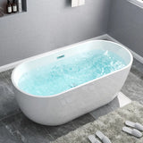 Freestanding Oval Lucite White Acrylic Bathtub Image - 2