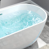 Freestanding Oval Lucite White Acrylic Bathtub Image - 6