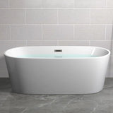 Freestanding Oval Lucite White Acrylic Soaking Bathtub Image - 2