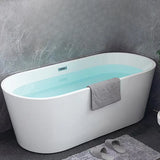 Freestanding Oval Lucite White Acrylic Soaking Bathtub Image - 3