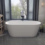 Freestanding Oval Lucite White Acrylic Soaking Bathtub Image - 4