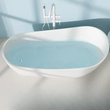 Freestanding Oval Lucite White Single Slipper Bathtub Image - 4