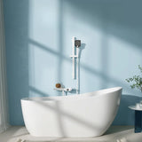 Freestanding Oval Lucite White Single Slipper Bathtub Image - 5