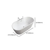 Freestanding Oval PMMA White Bathtub with Handles Faucet #size