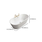 Freestanding Oval PMMA White Bathtub with Handles Faucet Image - 19