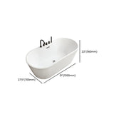 Freestanding Oval PMMA White Bathtub with Handles Faucet Image - 24