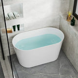 Freestanding Oval White PMMA Soaking Bathtub Image - 1